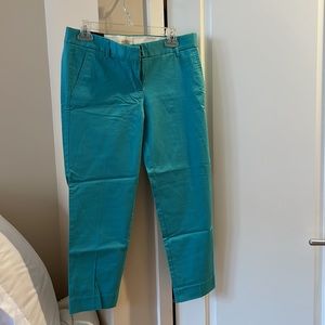 Jcrew Factory City Fit Turquoise Skimmer cropped pants